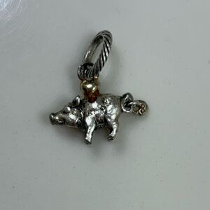 Brighton Silver Pig Charm Razorback Hogs Arkansas Pendant Bracelet Jewelry